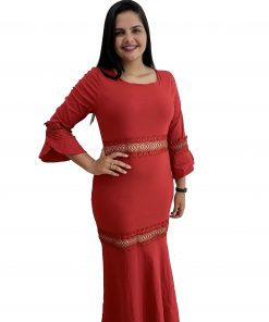 VESTIDO LONGO SEREIA LONGO C/ DET. GUIPIR