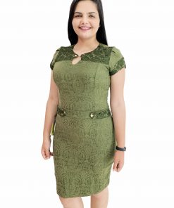 VESTIDO SOCIAL ACENTURADO C/ GUIPIR