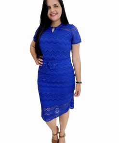  VESTIDO SOCIAL DE RENDA C/ CINTO